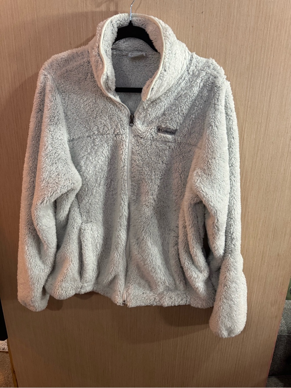 Columbia White Cloudy Day Plush Fleece Zip-Up Jacket Size XL
